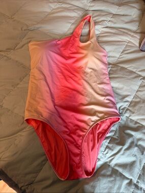 aerie Gradient Pink Coral One-Piece Swimsuit